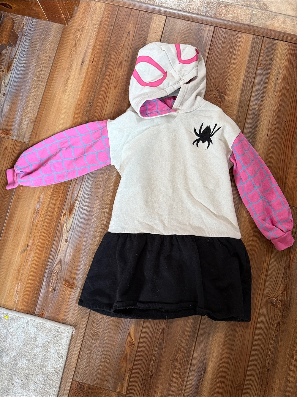 Marvel Pink White Black Spider-Gwen Style Hoodie Dress